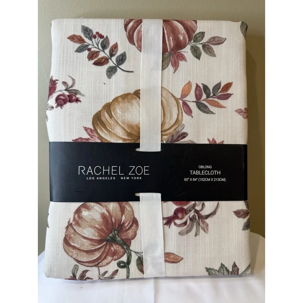 Rachel Zoe Tablecloth Halloween Fall Thanksgiving Pumpkin Tablecloth 60